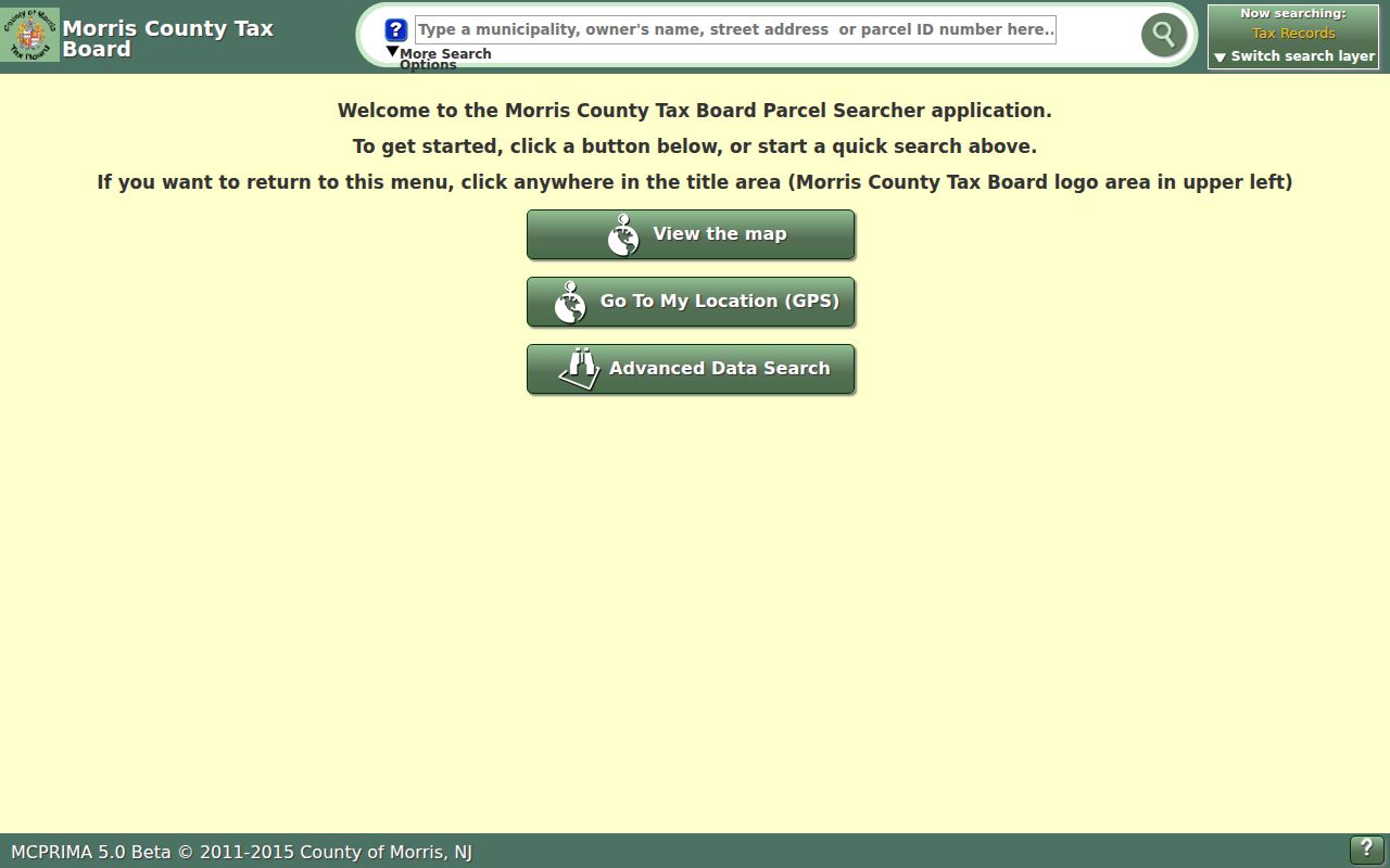 Mount Olive street directory GIS parcel search controls