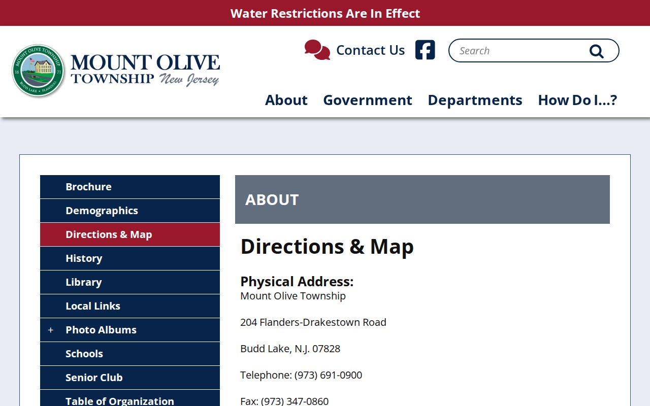 Mount Olive ZIP code directory municipal postal contact details